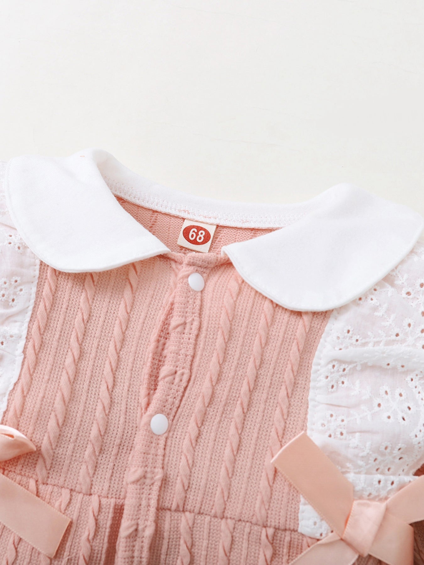 Baby Lace Bow Romper Long Sleeves