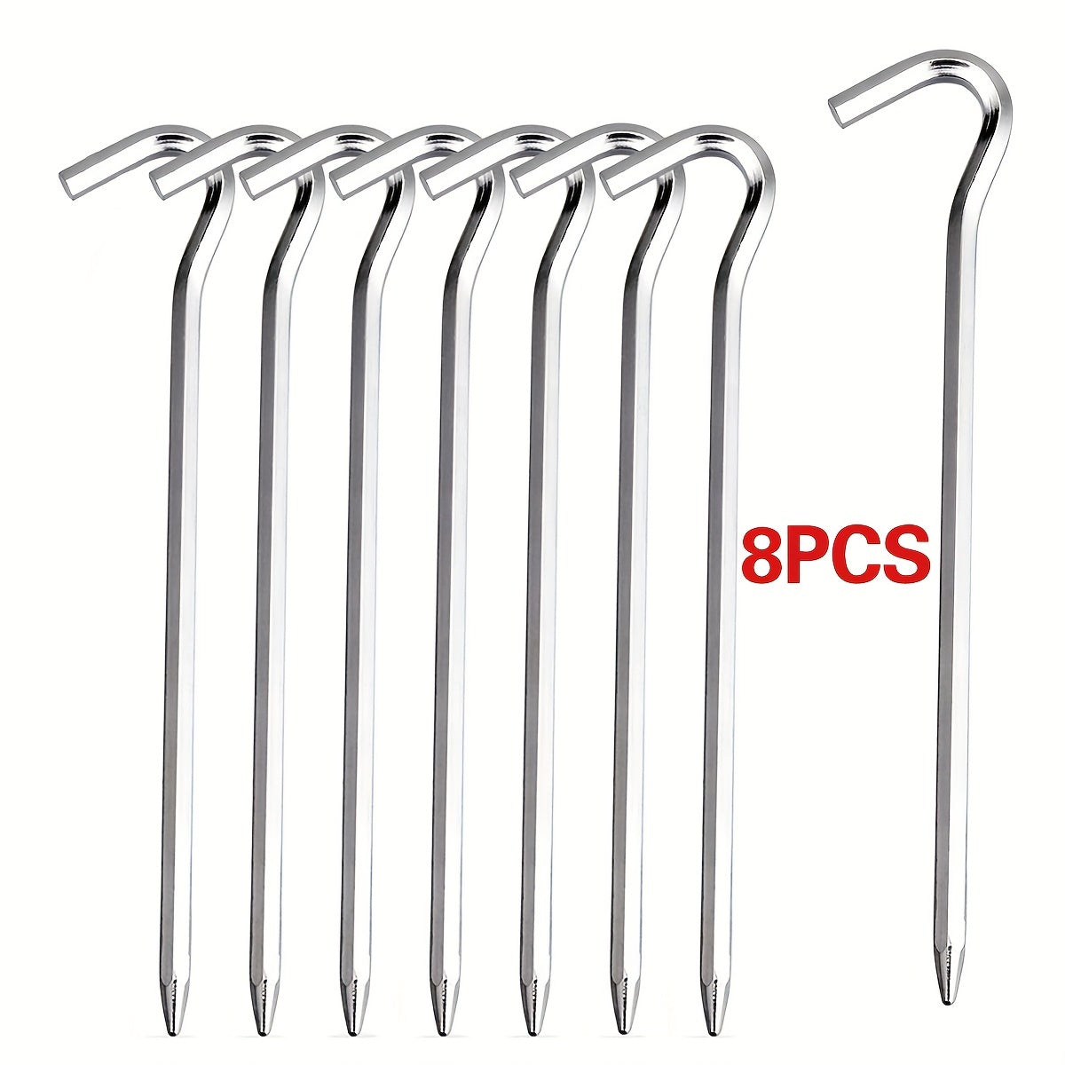 8PCS Aluminium Tent Stakes Pegs 17.78cm Hexagon Rod Nail Garden Stakes