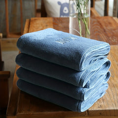 Dark Coral Fleece Embroidered Bath Sheet Soft Face Washing Bath Sheet