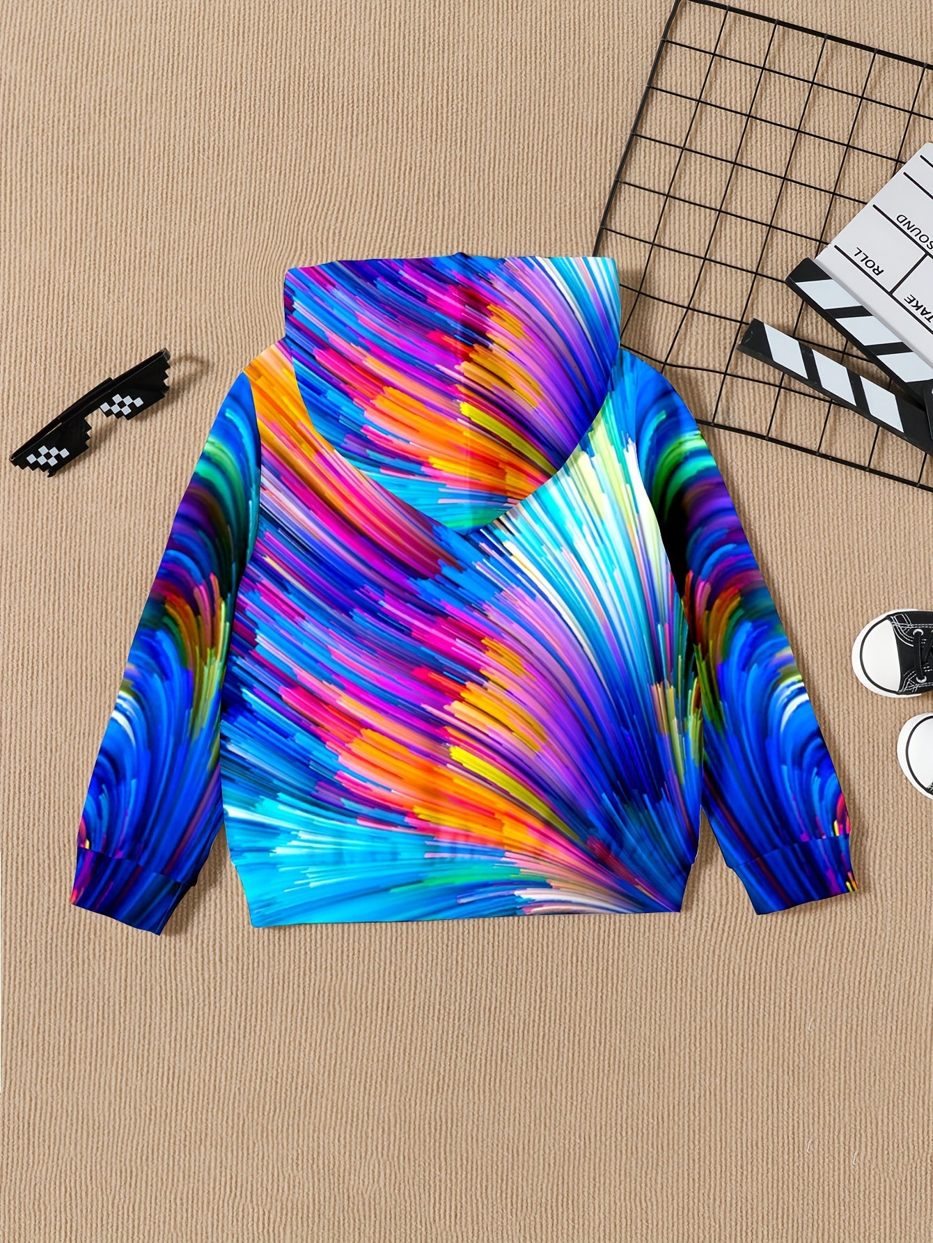 Colorful Digital Pattern Kid's Hoodie Unisex Pullover Causal Hooded