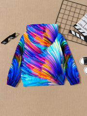 Colorful Digital Pattern Kid's Hoodie Unisex Pullover Causal Hooded