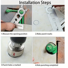 Tile Locator Ruler Drilling Positioning Opener