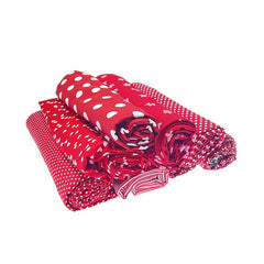 7pcs Red Fabric DIY Square Cloth for Sewing Project