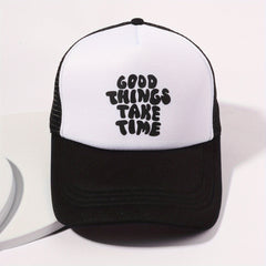 Printed Mesh Trucker Hat Block Baseball Cap Unisex Dad Hat