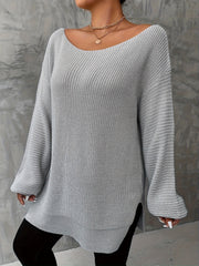 Casual Sweater Women's Solid Long Sleeve Loose Pullover Jumper