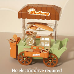 Dollhouse Toy Bakery Cart with Auto Bread Dispenser - Creative Toy