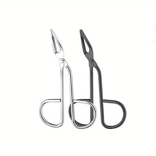 2pcs Stainless Steel Curved Eyebrow Tweezer Scissors Face Hair Removal Tool