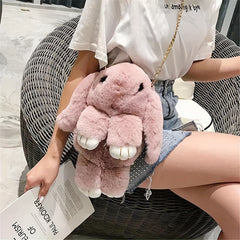 Plush Rabbit Shoulder Bag Stuffed Toy School Backpack Kids Gift