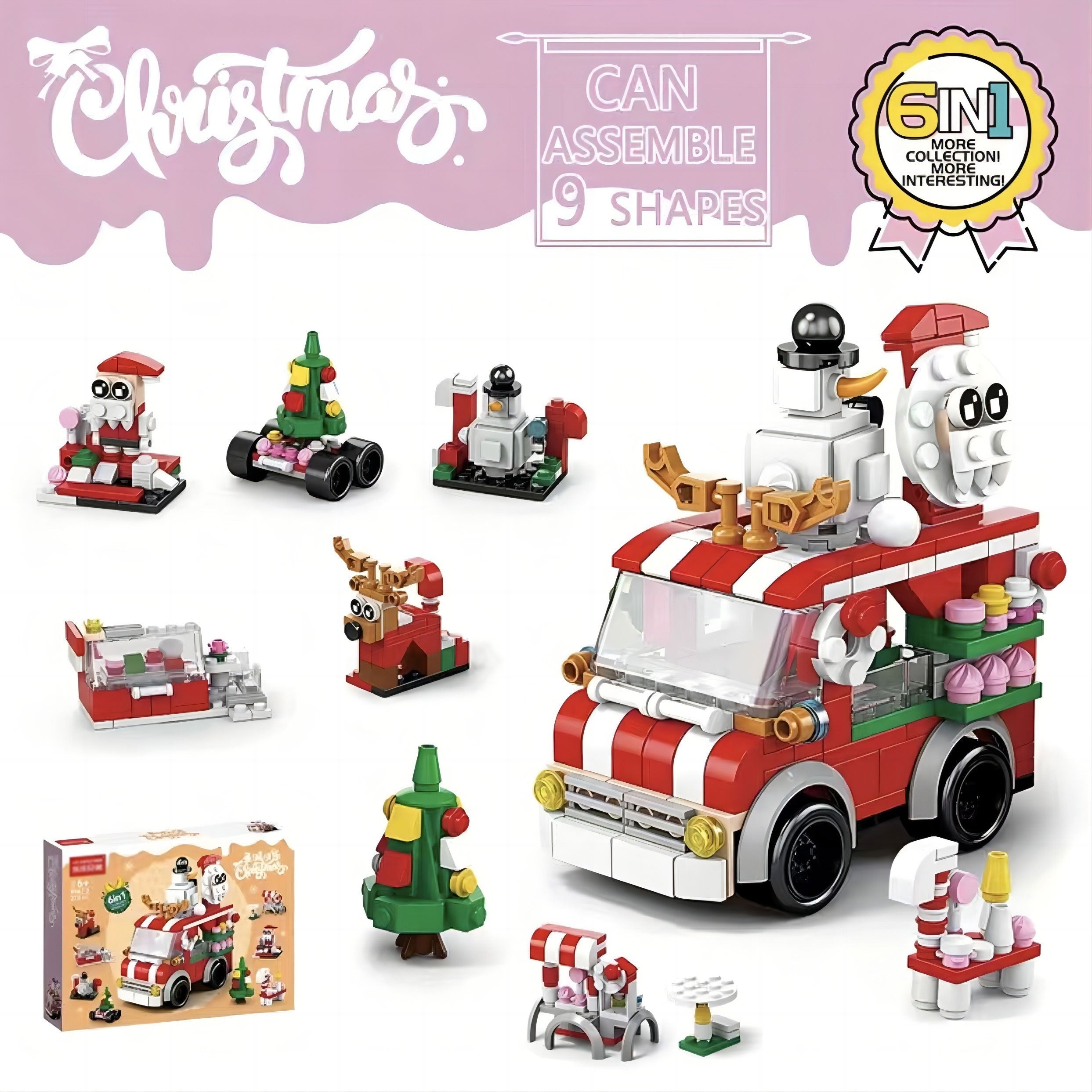 Christmas Series Small Assembly Building Blocks Santa Claus Toy for Children