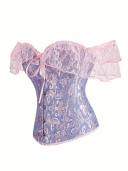 Lace Trim Corset Bustier Tummy Control Body Shaper Lingerie
