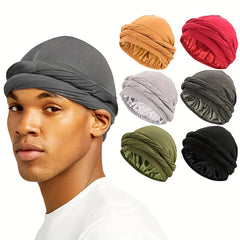 Vintage Head Wraps For Men, Modal And Satin Turban Scarf Tie