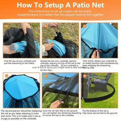 Umbrella Mosquito Net Outdoor Sunshade Easy Installation and Reusable