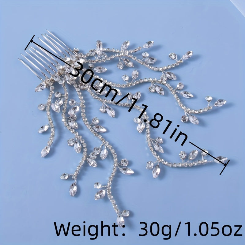 Bridal Crystal Faux Pearl Hair Comb Flower Rhinestone Head Piece
