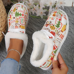 Women's Christmas Snow Boots Elk Pattern Warm & Comfortable