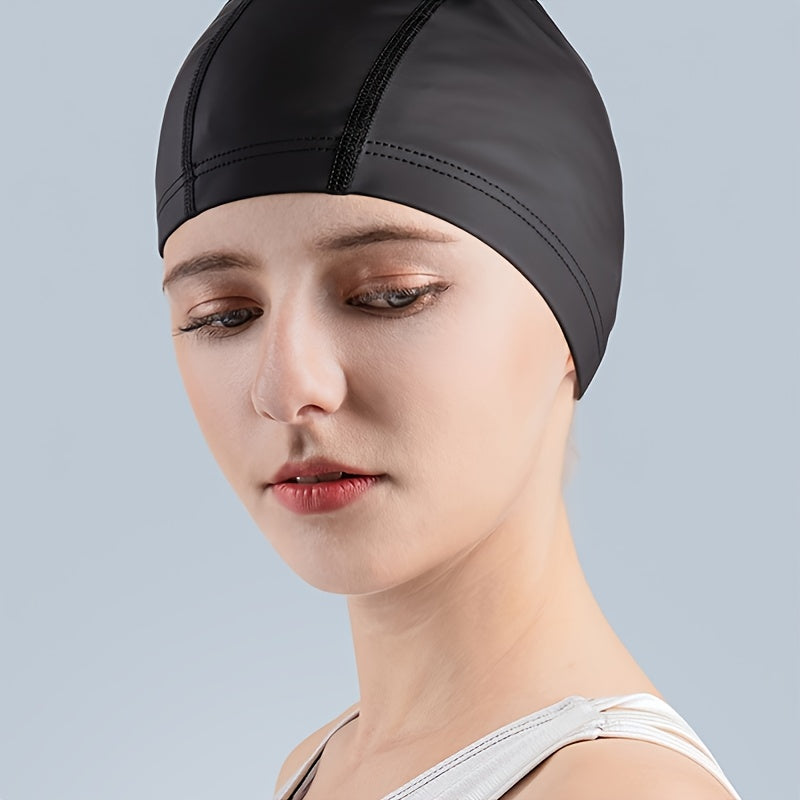 Breathable Unisex PU Swimming Cap for All Hair Types