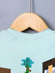 Pixel Friends 3D Print T Shirt Boys Toddler Short Sleeve Crew Neck