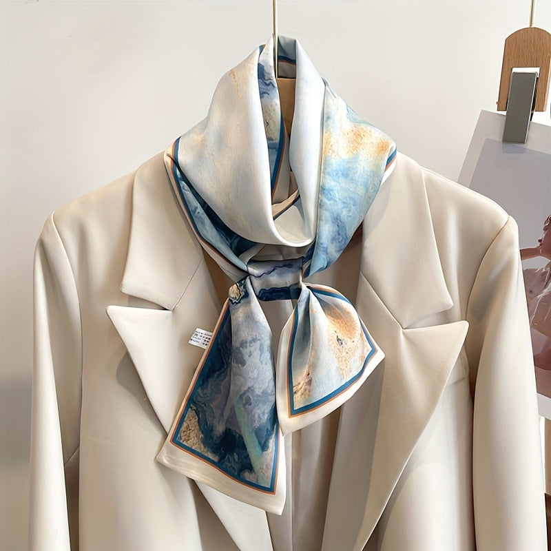 Vintage Floral Pattern Satin Necke...