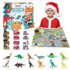 24 Days Advent Calendar 12 Dinosaurs 12 Pull Back Cars Stocking Stuffers Toys