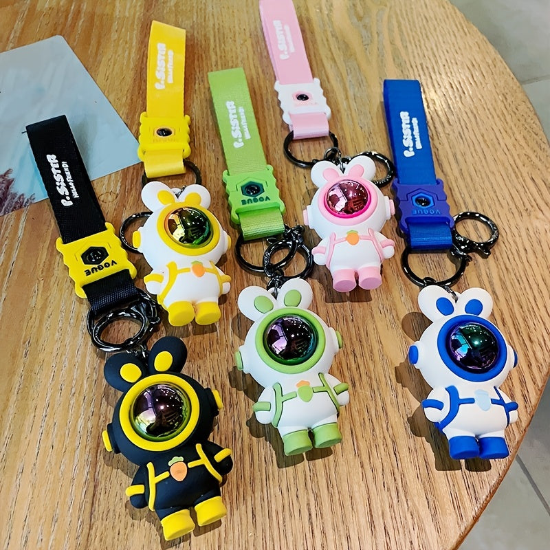 Rabbit Astronaut Keychain with Strap, Perfect Gift