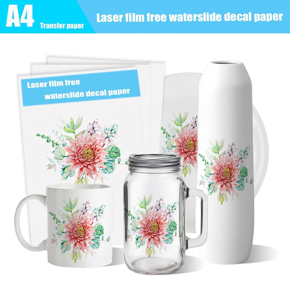 10pcs A4 Waterproof Transfer Paper Film for Glass Mug Ceramics