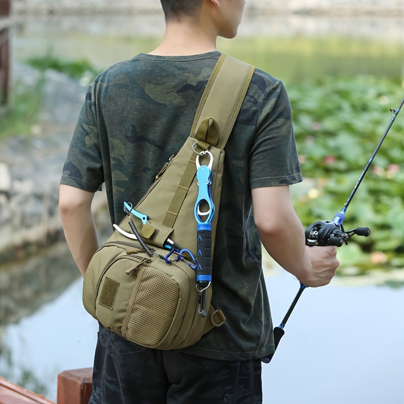 Multifunctional Fishing Tackle Bag Water Resistant Shoulder Bag Crossbody Bag