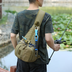 Multifunctional Fishing Tackle Bag Water Resistant Shoulder Bag Crossbody Bag