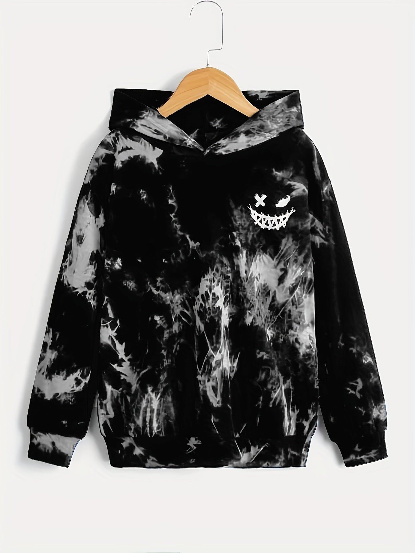 Boys Smudge Print Hoodie Pullover Top Sweatshirt