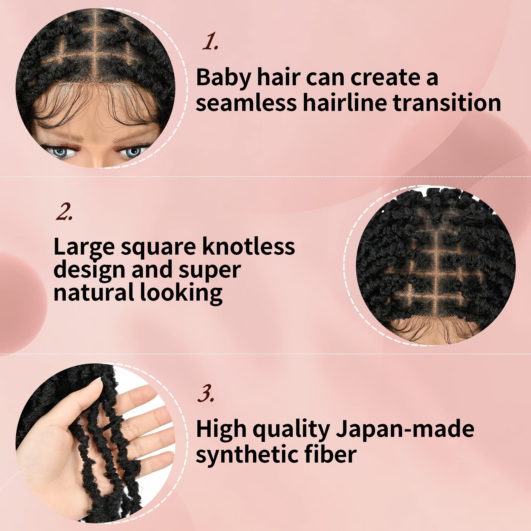 Short Bob Twist Braided Wig with Double Lace Front and Baby Hair
