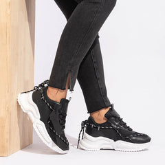 Women's Casual Sneakers Tape Decor Low Top Breathable Dad Shoes