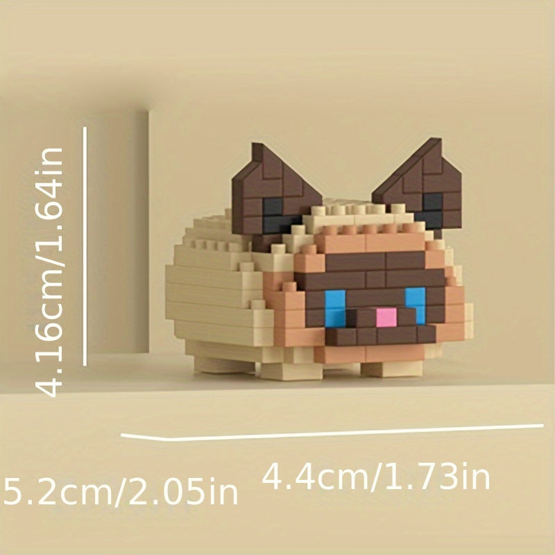 Toy Ragdoll Cat Siamese Cat Husky Dog Building Blocks Mini Brick Toys