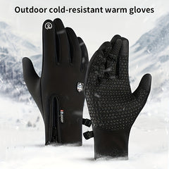 Outdoor Windproof Non-slip Gloves Plus Velvet Warm Touch Screen Gloves