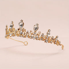 Baroque Crystal Alloy Crown Bridal Hair Band Women's Accessories