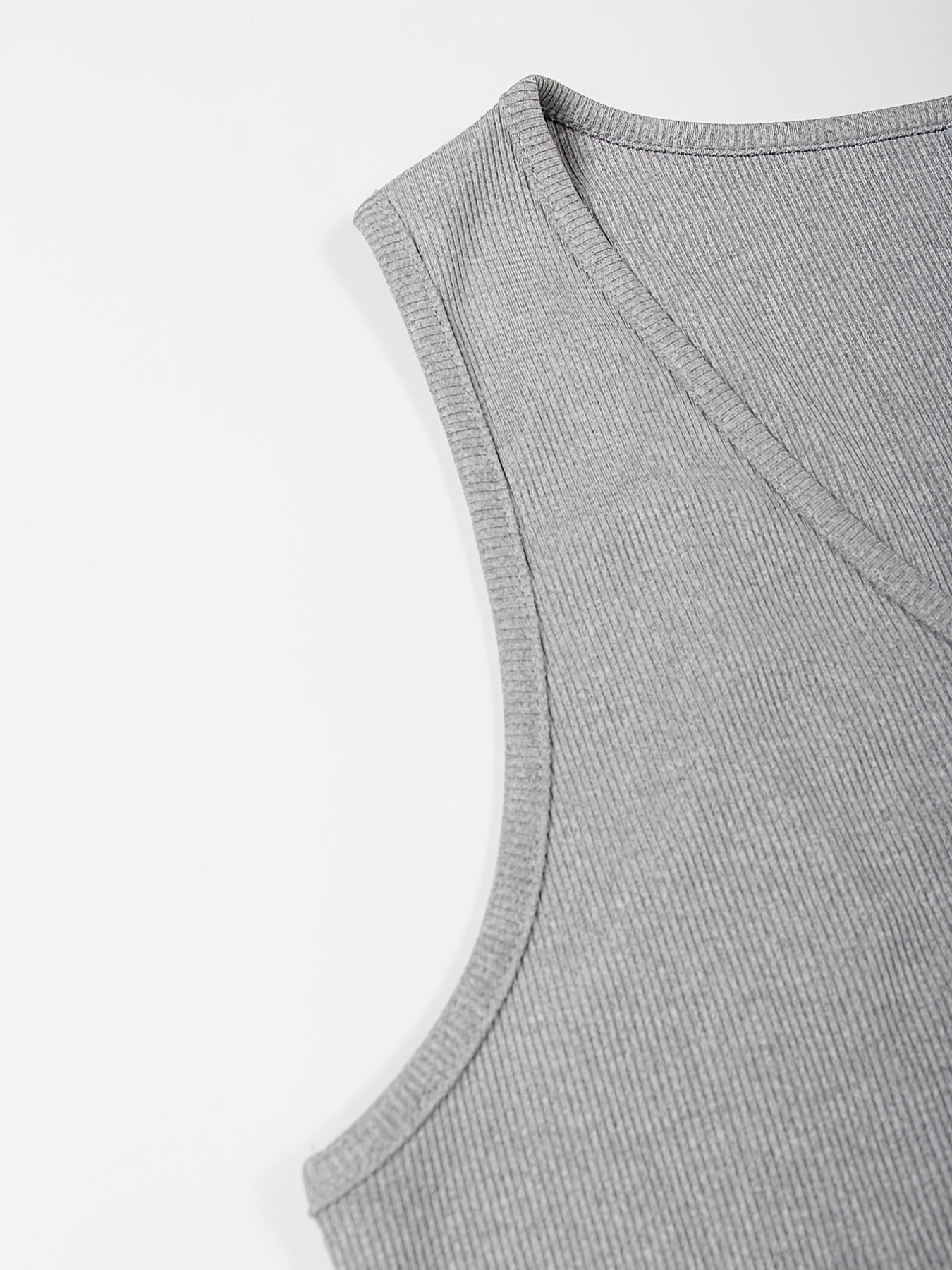Ribbed Scoop Neck Stretch Crop Tank Top