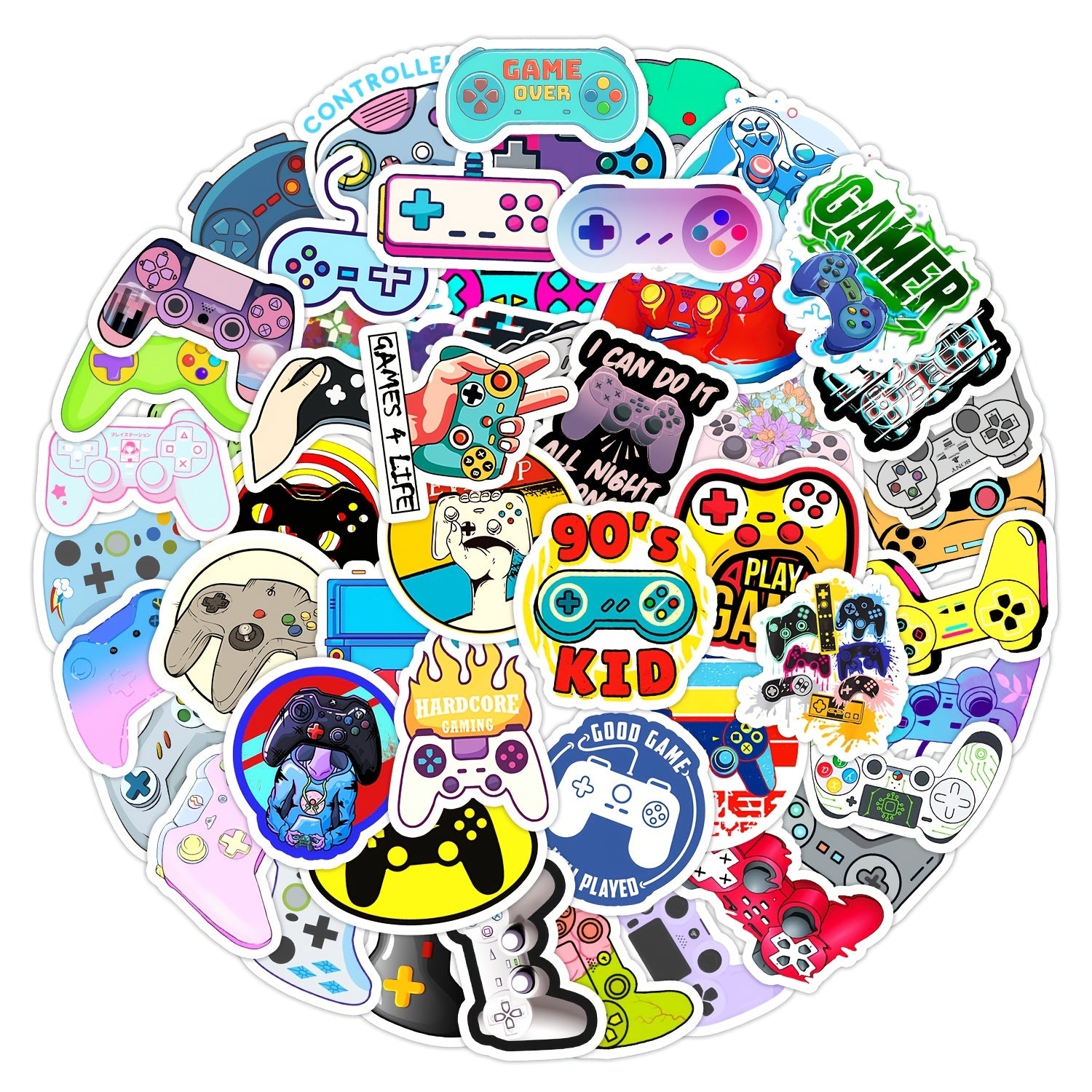 50pcs Game Console Doodle Waterproof Stickers Laptop Travel DIY Toys