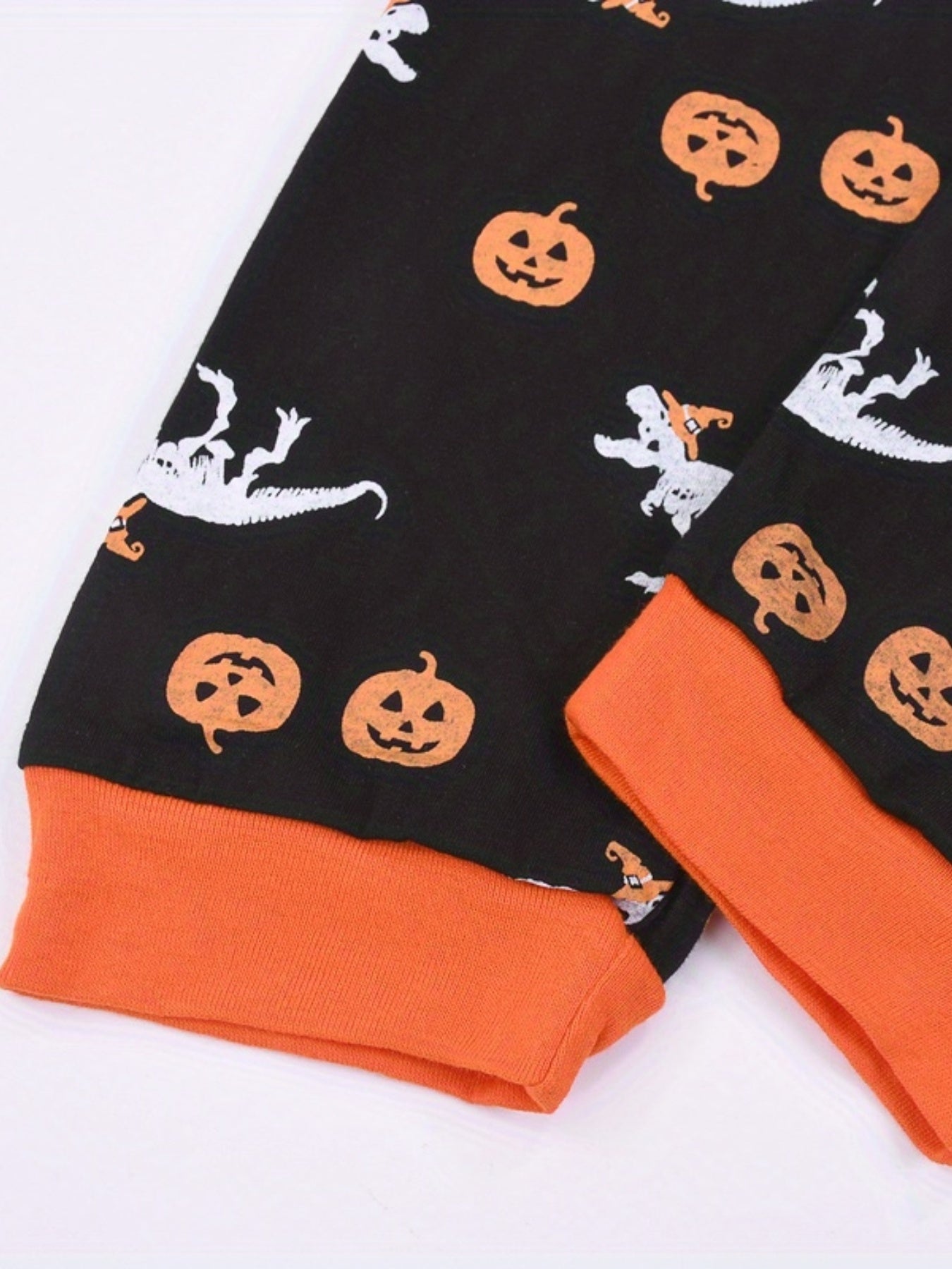 Halloween Pumpkin Print Boys Casual Pants