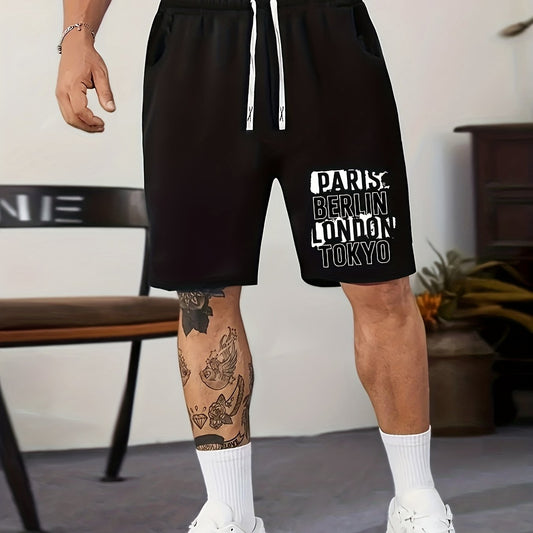 Big City Name Print Men's Comfy Active Shorts