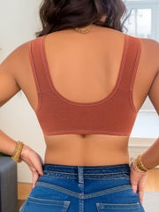 Front Buckle Wireless Push Up Bra