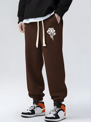 Card Print Sweatpants Casual Jogger Pants With Pockets