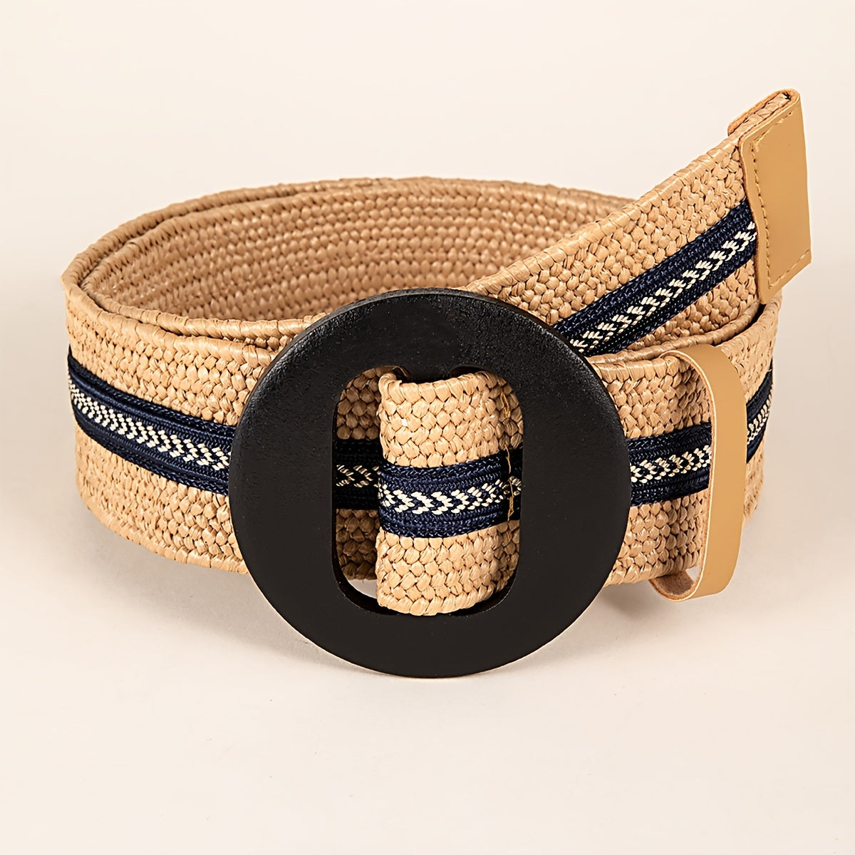Round Buckle Belt Dress Woven Belt Boho For Casual Festive Party