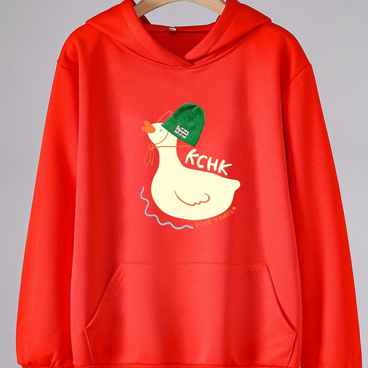 Girls Cartoon Duck Hoodie Long Sleeve Sweatshirt