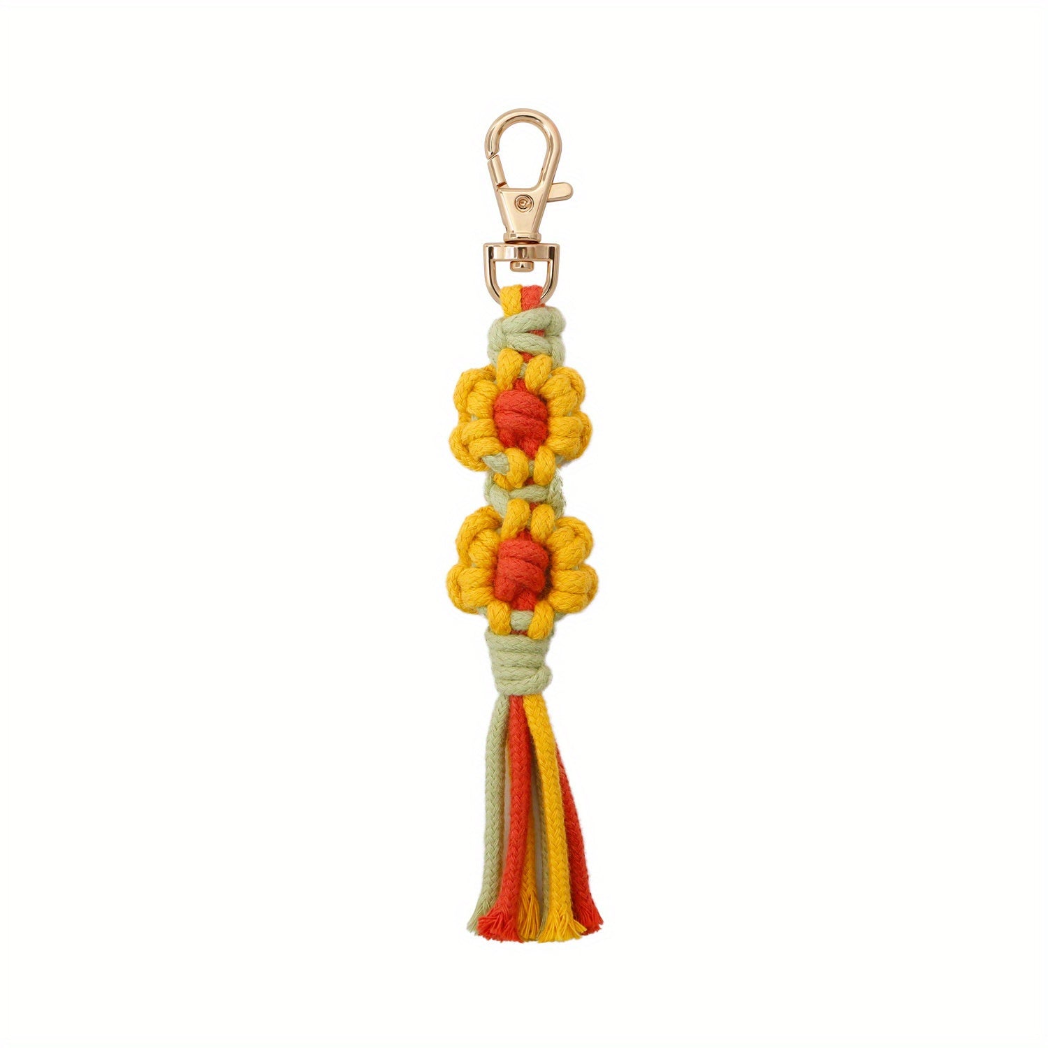 Hand Woven Little Daisy Keychain for Girls