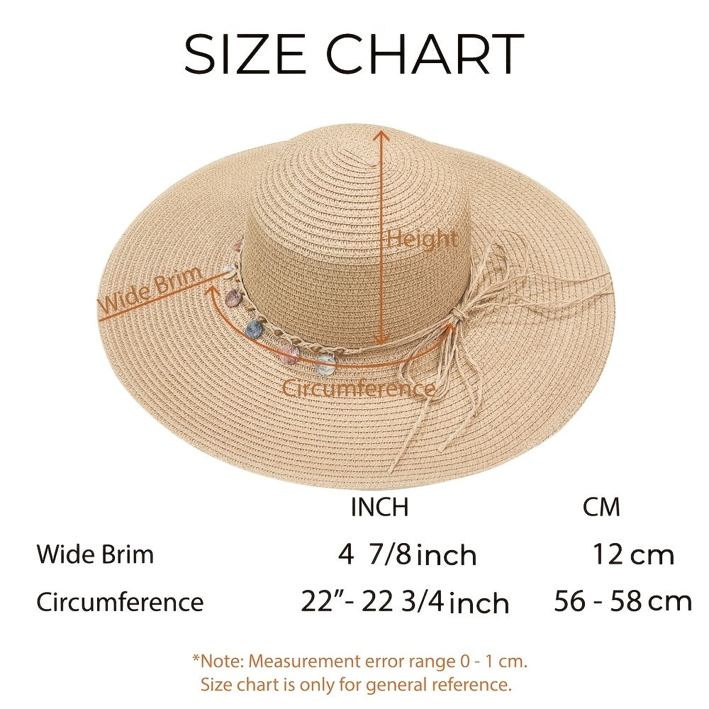 Boho Rope Bowknot Sun Hat Wide Brim Foldable Breathable Straw Hats