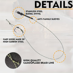 6pcs Carp Fishing Hair Rigs 26 Pcs Carp Accessories Bundle