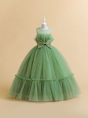 Flower Girl Evening Dress Long Princess Birthday Party Dress