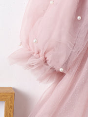 Frill Trim Bead Detail Fairy Princess Dress for Toddler Girls