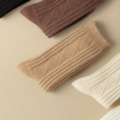 5 Pairs Argyle Pattern Socks Mid Tube Women's Stockings