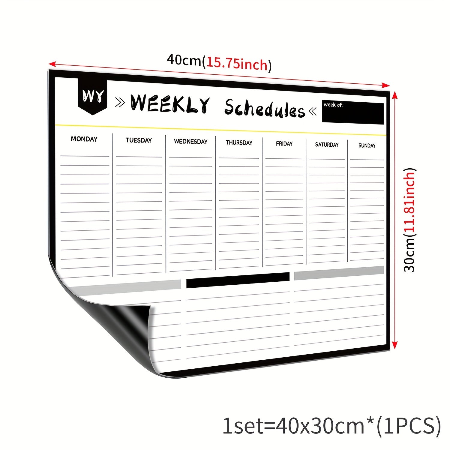 1pc Magnetic Whiteboard Dry Erase Board Home Office Kitchen Fridge Calendar