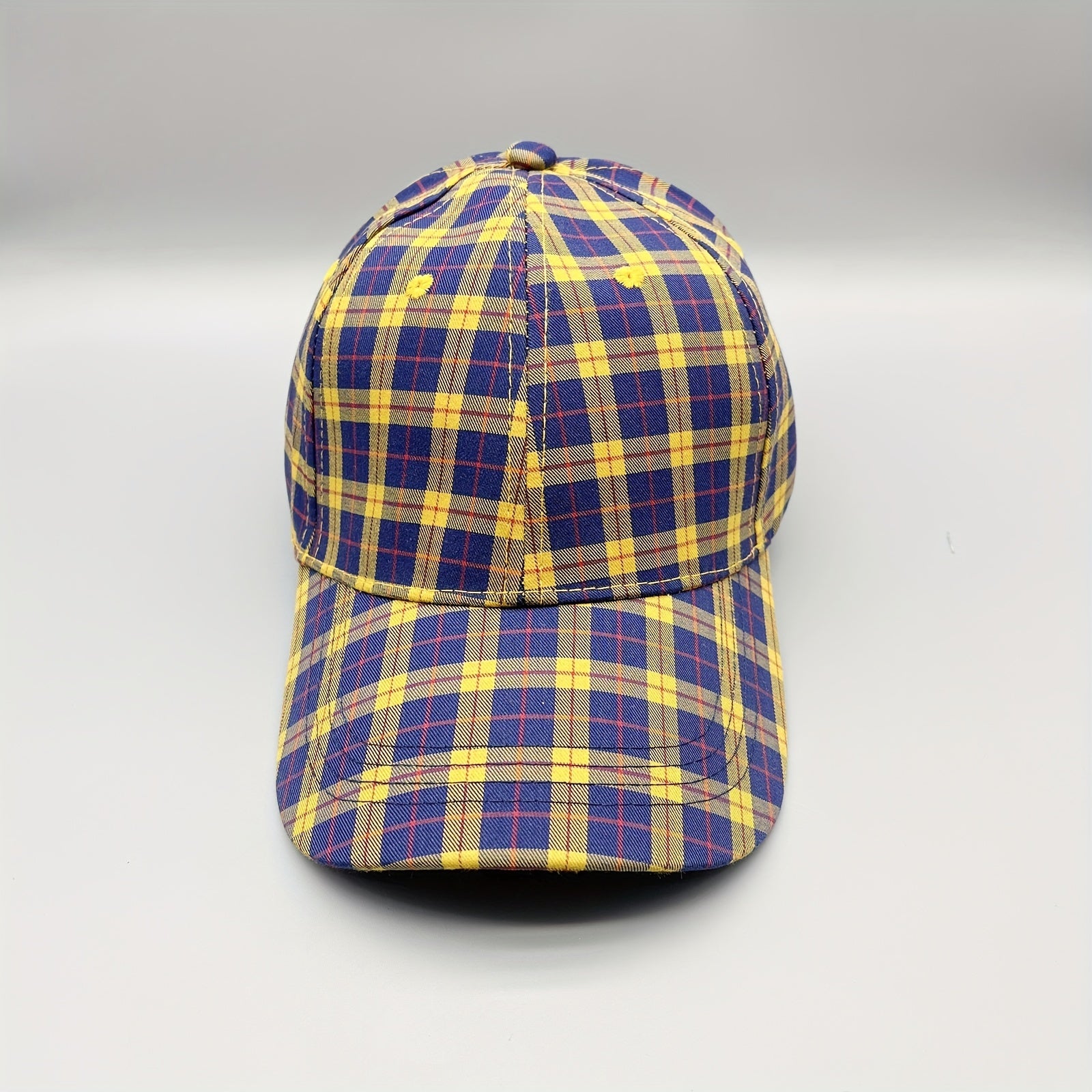 Colorful Grid Pattern Baseball Cap Lightweight Sunscreen Dad Hats
