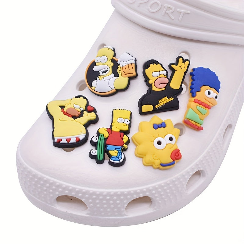 15pcs Cartoon Shoe Charms for Clogs Jigs Bubble Slides PVC Shoe Decorations