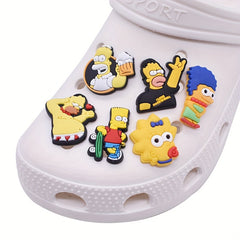 15pcs Cartoon Shoe Charms for Clogs Jigs Bubble Slides PVC Shoe Decorations